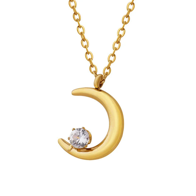 COLLAR LUNA LISA CUBIC GOLD