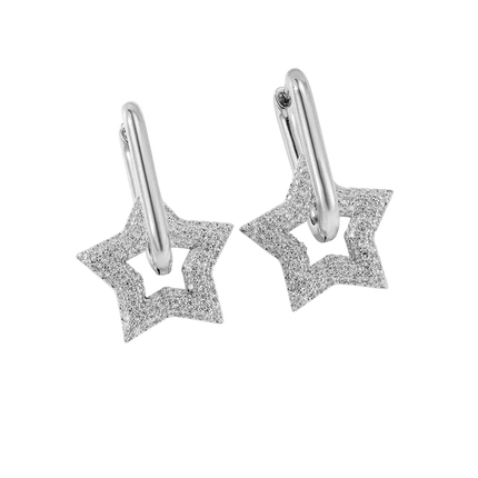 AROS HOOPS STAR SHINY SILVER