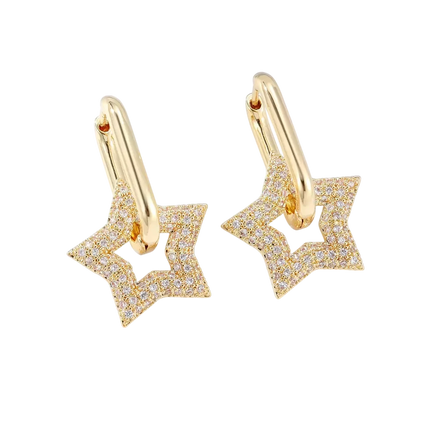 AROS HOOPS STAR SHINY GOLD