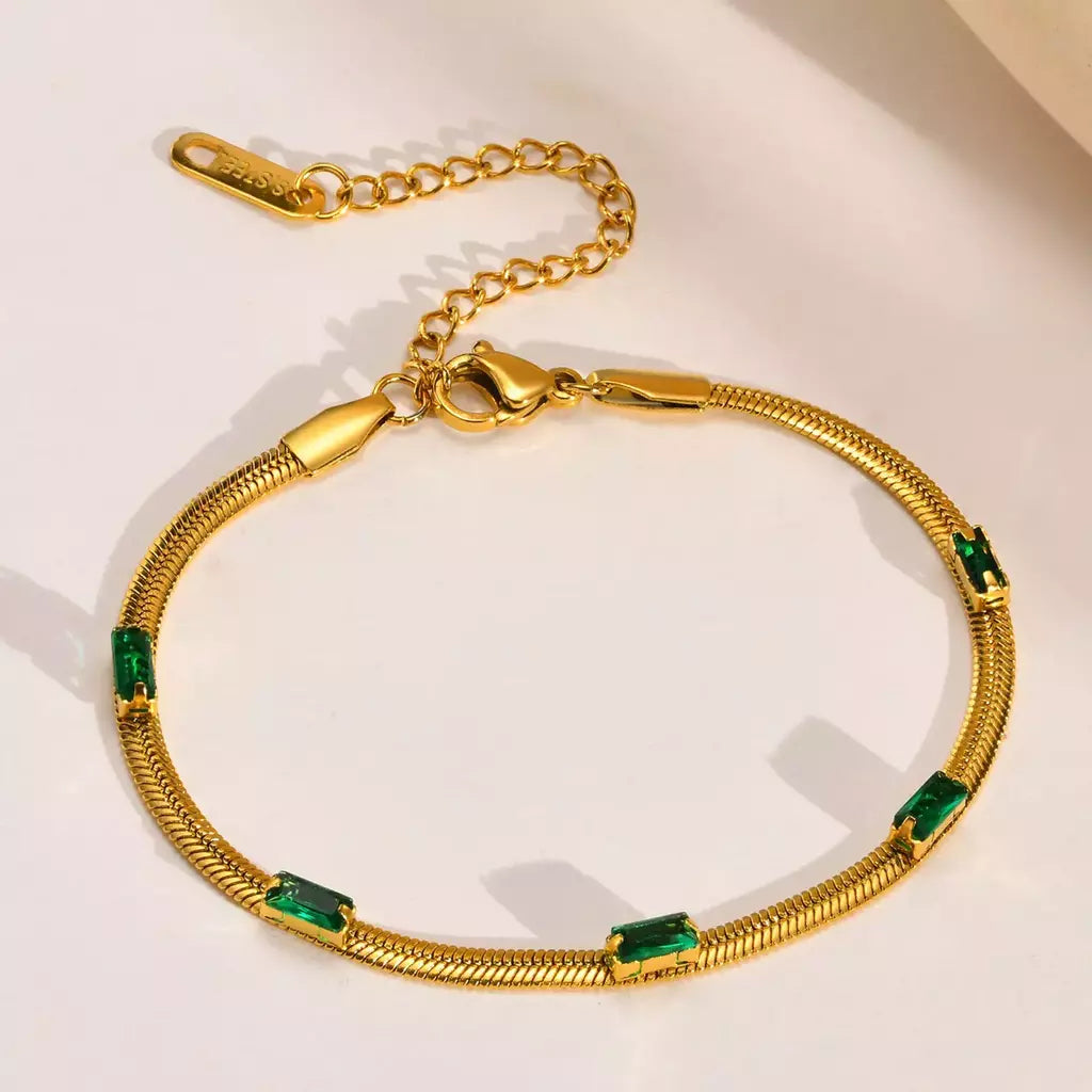 PULSERA CLAPTON PLANA ESMERALDA