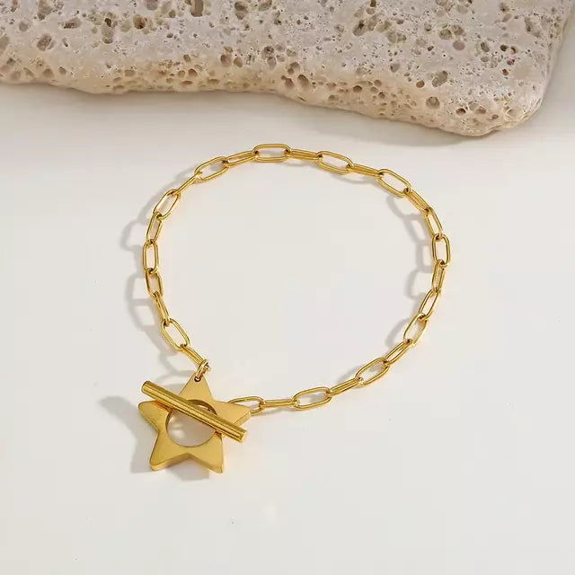 PULSERA MARINERA ESTRELLA GOLD