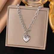COLLAR CORAZON BARRA CHUNKY SILVER