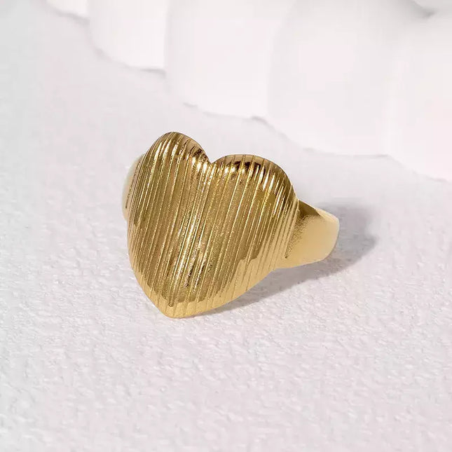 ANILLO RETRO HEART GOLD