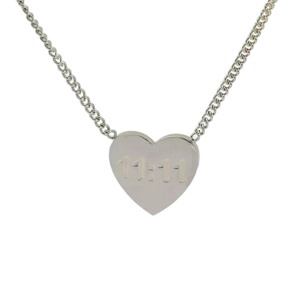 COLLAR 11:11 HEART SILVER