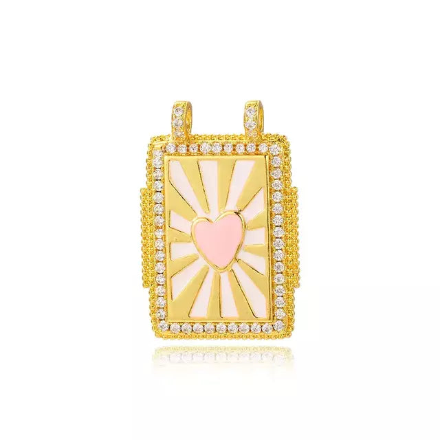 DIJE RETRO HEART ROSA