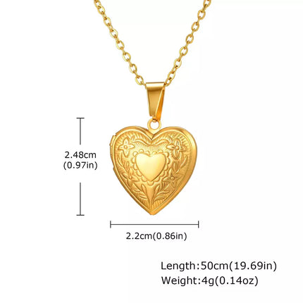 COLLAR RELICARIO HEART VINTAGE GOLD