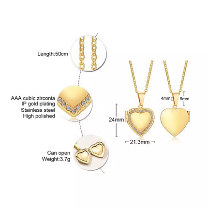 COLLAR RELICARIO SHINY HEART GOLD