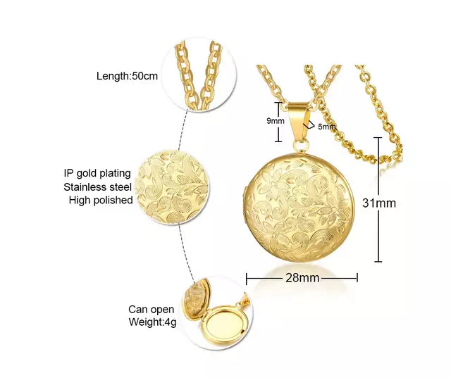 COLLAR RELICARIO LOTO GOLD