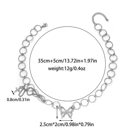 COLLAR CHOKER MARIPOSA SILVER