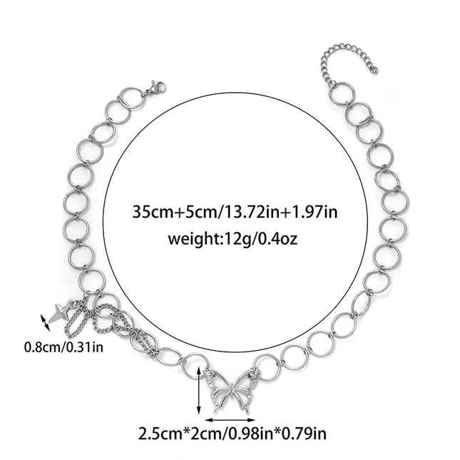 COLLAR CHOKER MARIPOSA SILVER