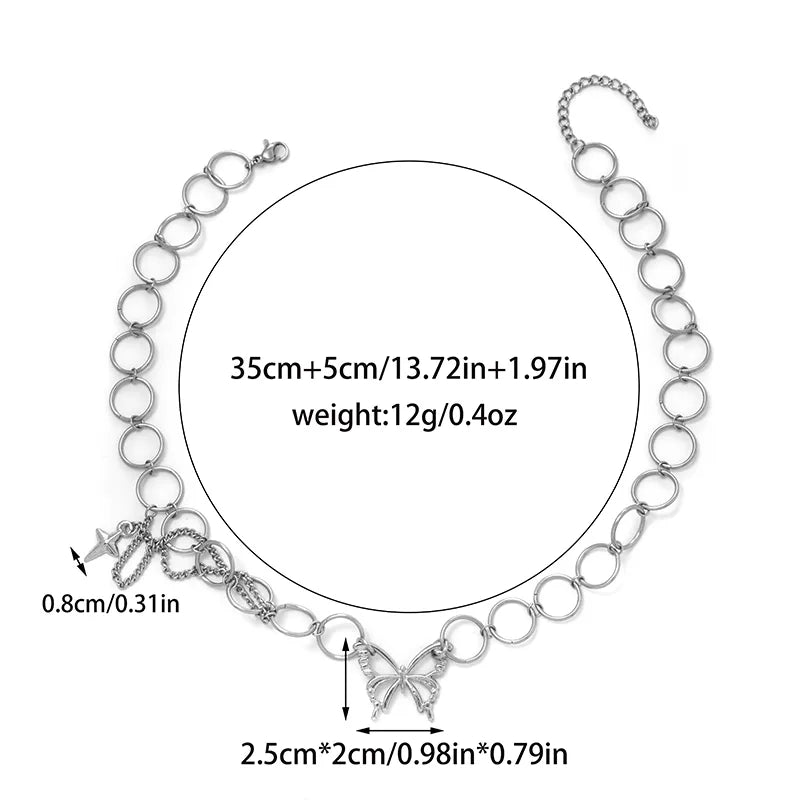 COLLAR CHOKER MARIPOSA SILVER