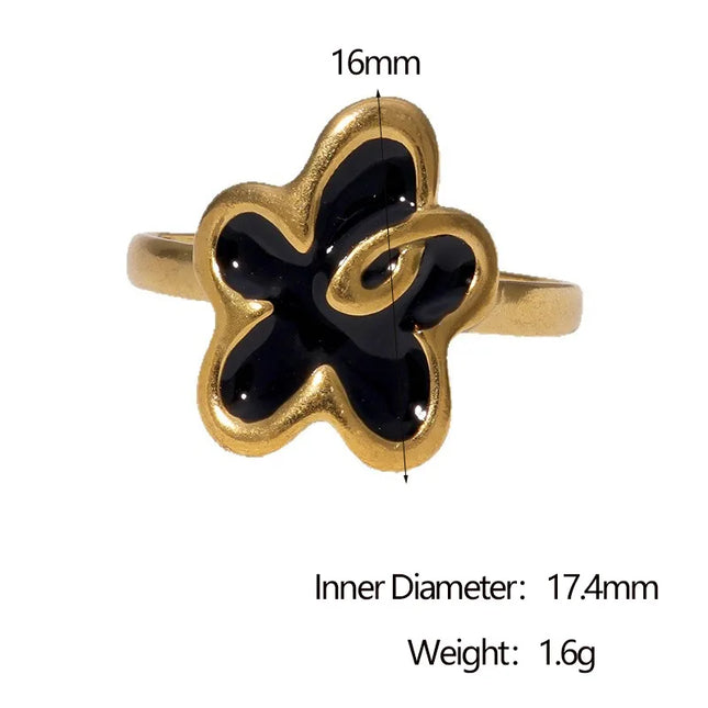 ANILLO FLOWER BLACK