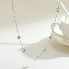 COLLAR CHOKER CRISTALES LILA SILVER