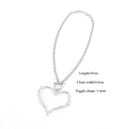 COLLAR MAXI CORAZON CALADO SILVER