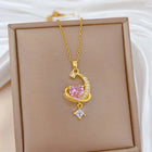 COLLAR LUNA HEART ROSA