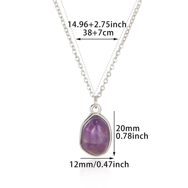 COLLAR PIEDRA NATURAL SILVER VIOLETA