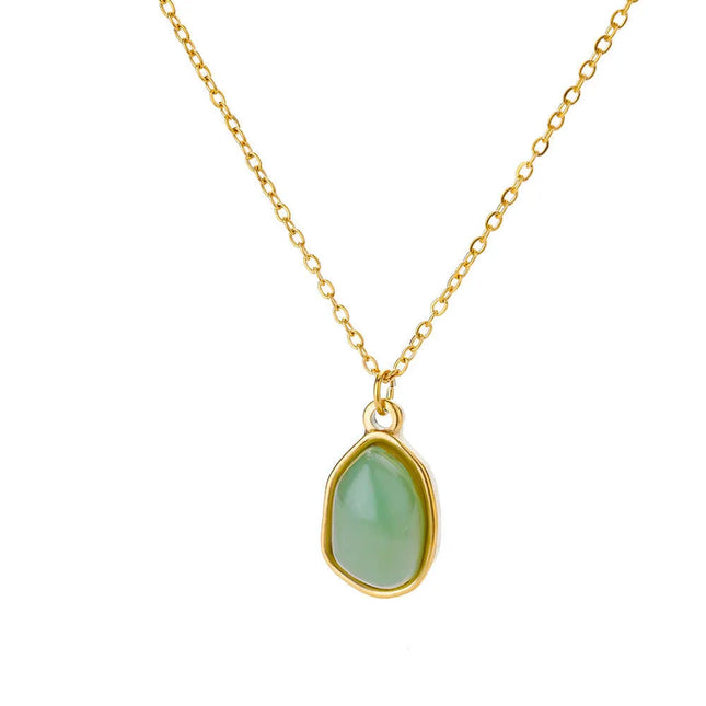 COLLAR PIEDRA NATURAL SOFT GREEN GOLD