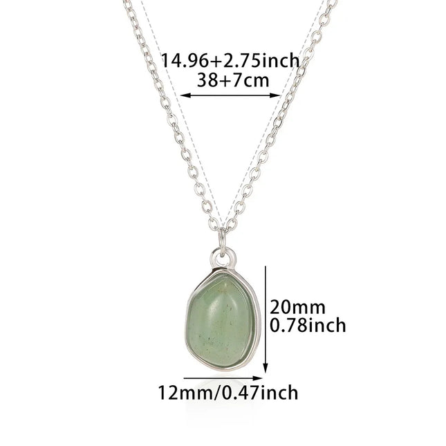 COLLAR PIEDRA NATURAL SOFT GREEN SILVER