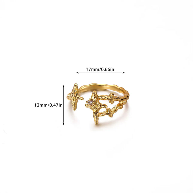 ANILLO STARS IRREGULAR GOLD