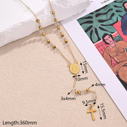 COLLAR ROSARIO CRISTALES GOLD