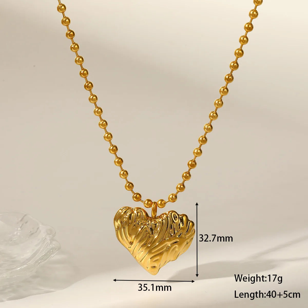 COLLAR CORAZON DE MELOCOTON GOLD