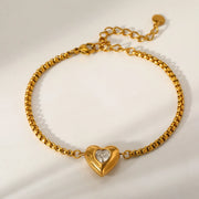 PULSERA HEART SHAPED GOLD