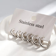 AROS COMBO DE ARGOLLA LITTLE CHUNKY SILVER