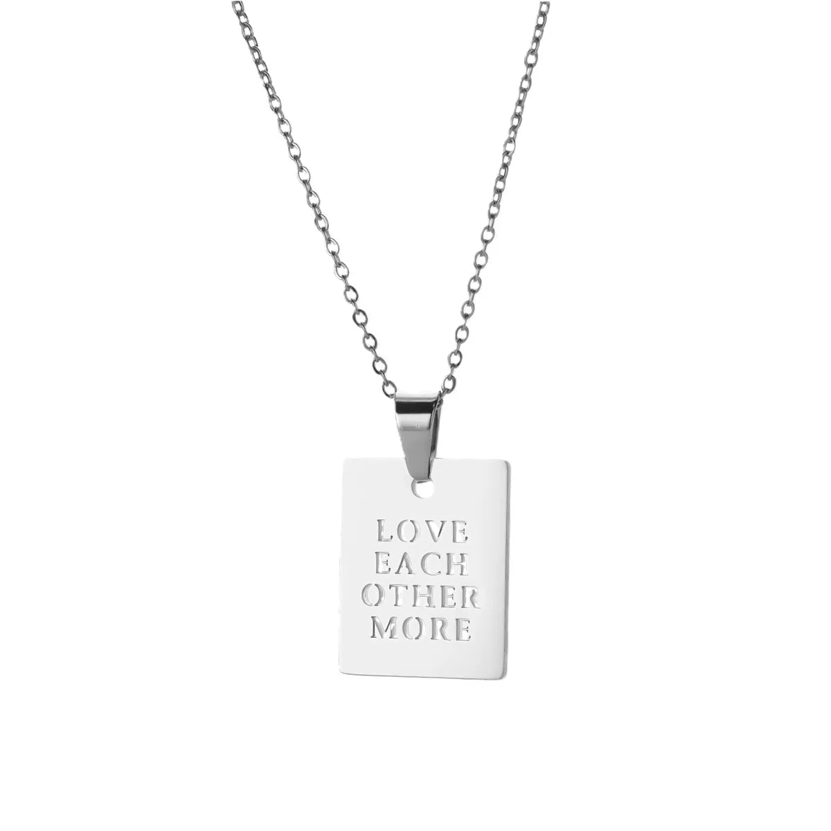 COLLAR MEDALLA FRASES SILVER LOVE EACH OTHER MORE