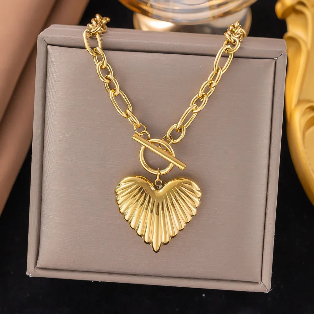 COLLAR CHUNKY CORAZON TRAMADO