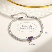 PULSERA TENNIS HEART PURPLE