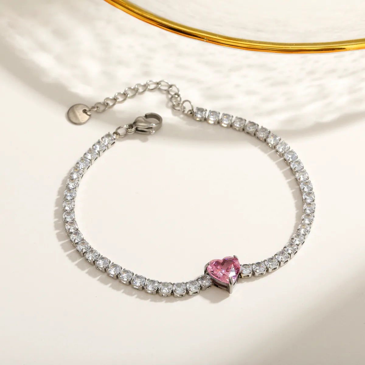 PULSERA TENNIS HEART PINK