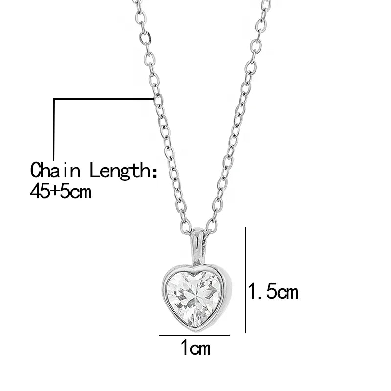 COLLAR CORAZON CIRCON SILVER