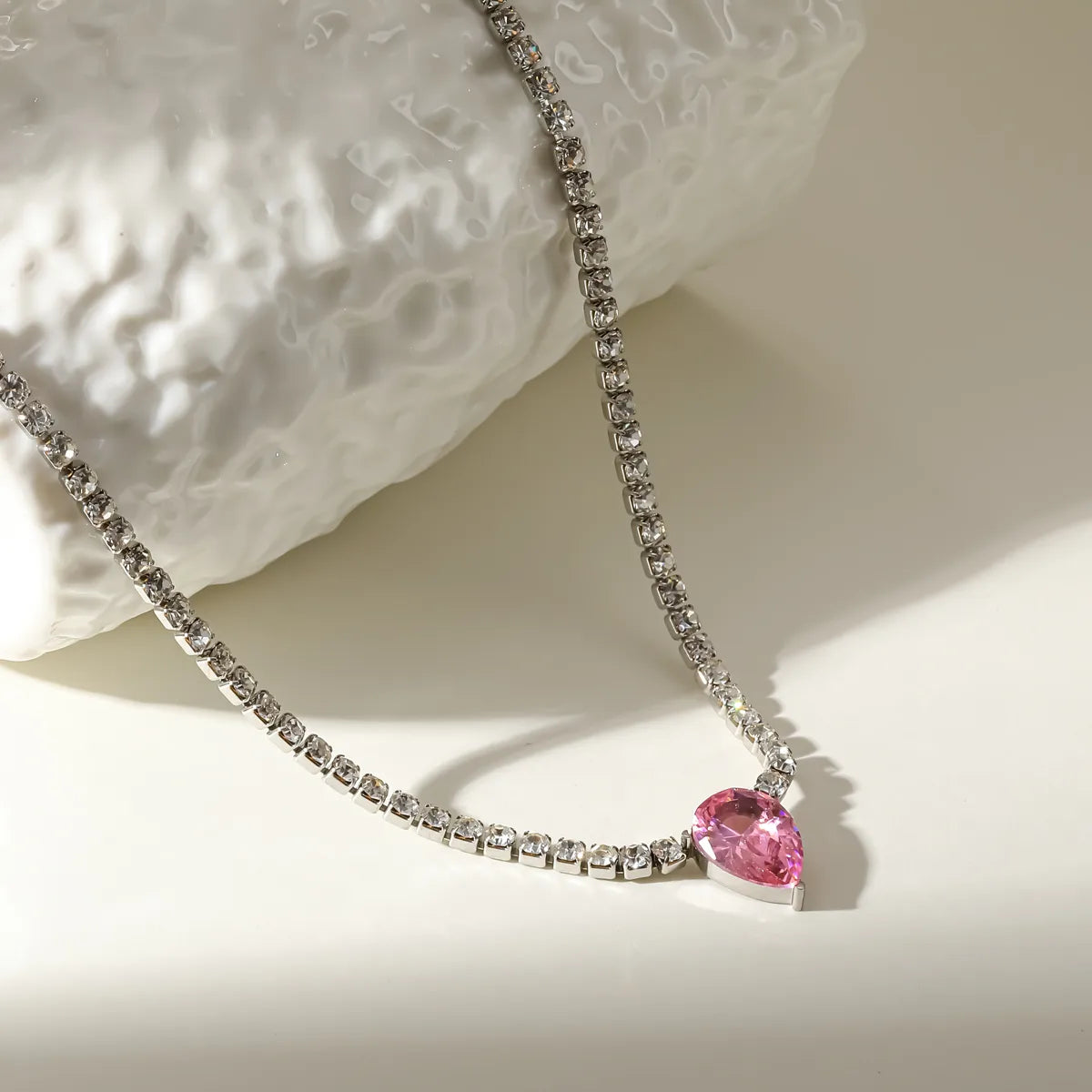 COLLAR TENNIS SILVER PINK