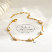 PULSERA RECTANGULOS BLANCO TORNASOL