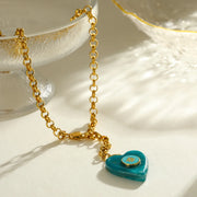 COLLAR PASTILLA HEART AZUL