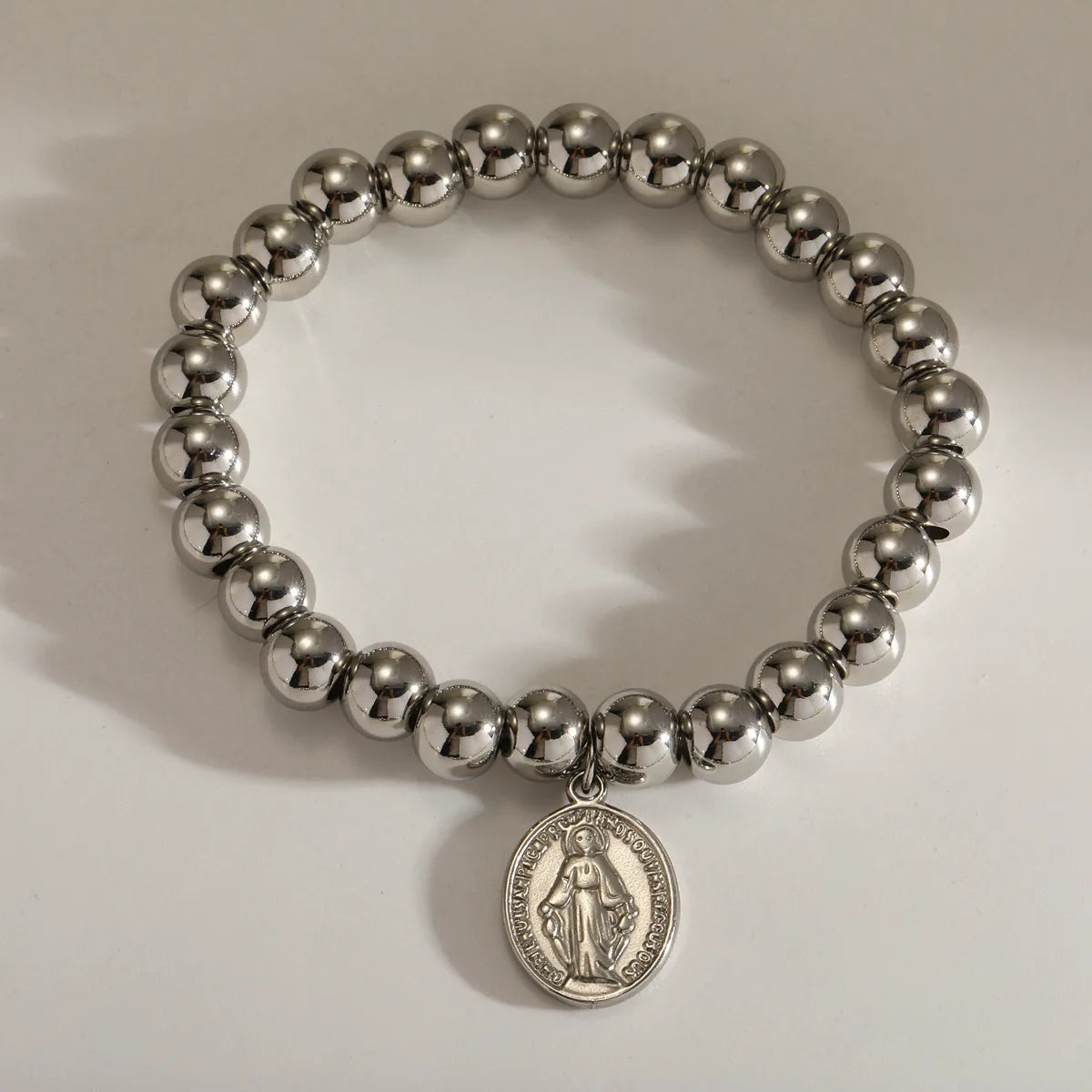PULSERA BOLITAS VIRGEN SILVER