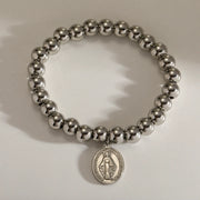 PULSERA BOLITAS VIRGEN SILVER