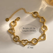 PULSERA ESLABONES CORAZON GOLD