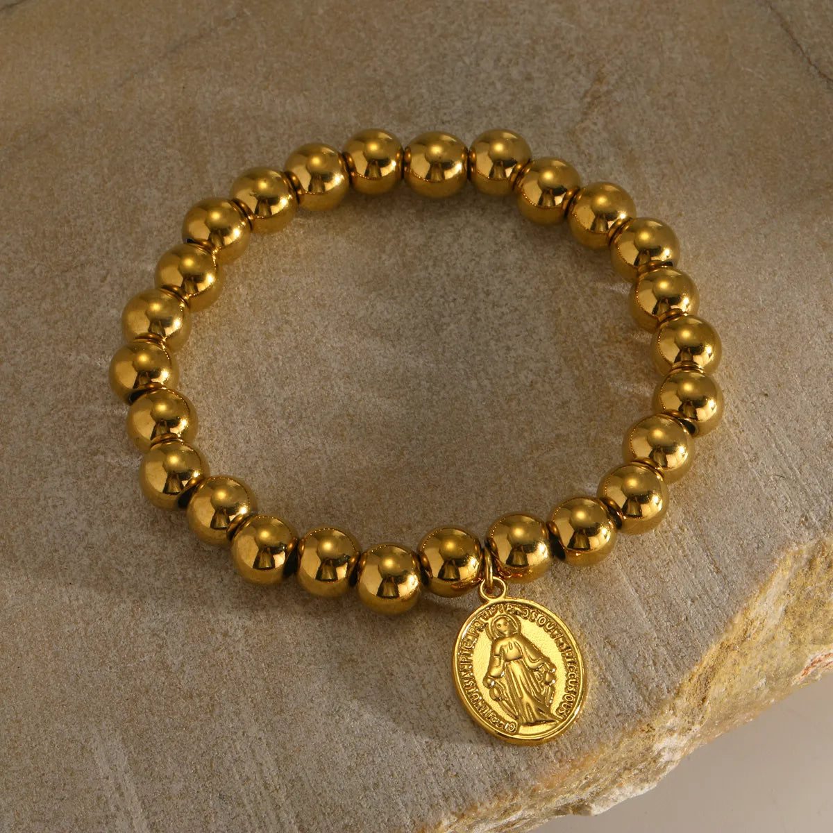 PULSERA BOLITAS VIRGEN MARIA