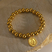 PULSERA BOLITAS VIRGEN MARIA