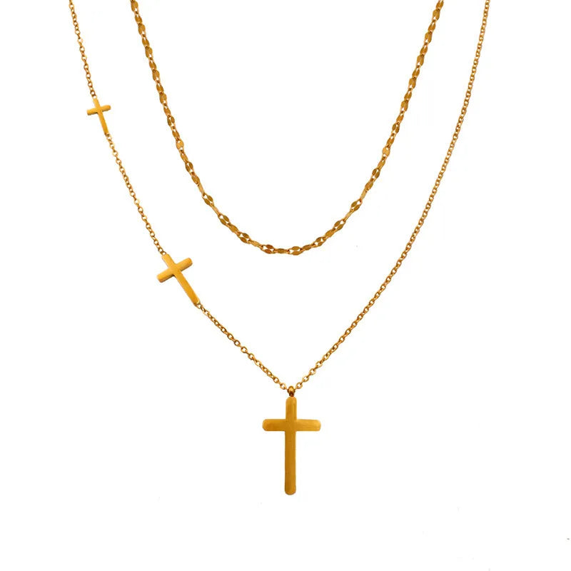 COLLAR DOBLE CRUCES GOLD