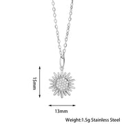COLLAR GIRASOL MICROPAVE SILVER