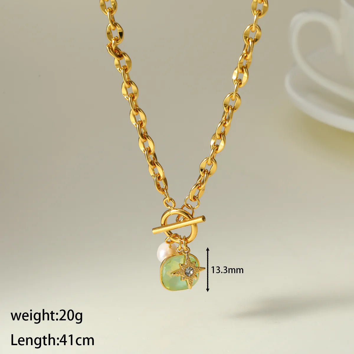 COLLAR GREEN STONE