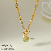 COLLAR GREEN STONE