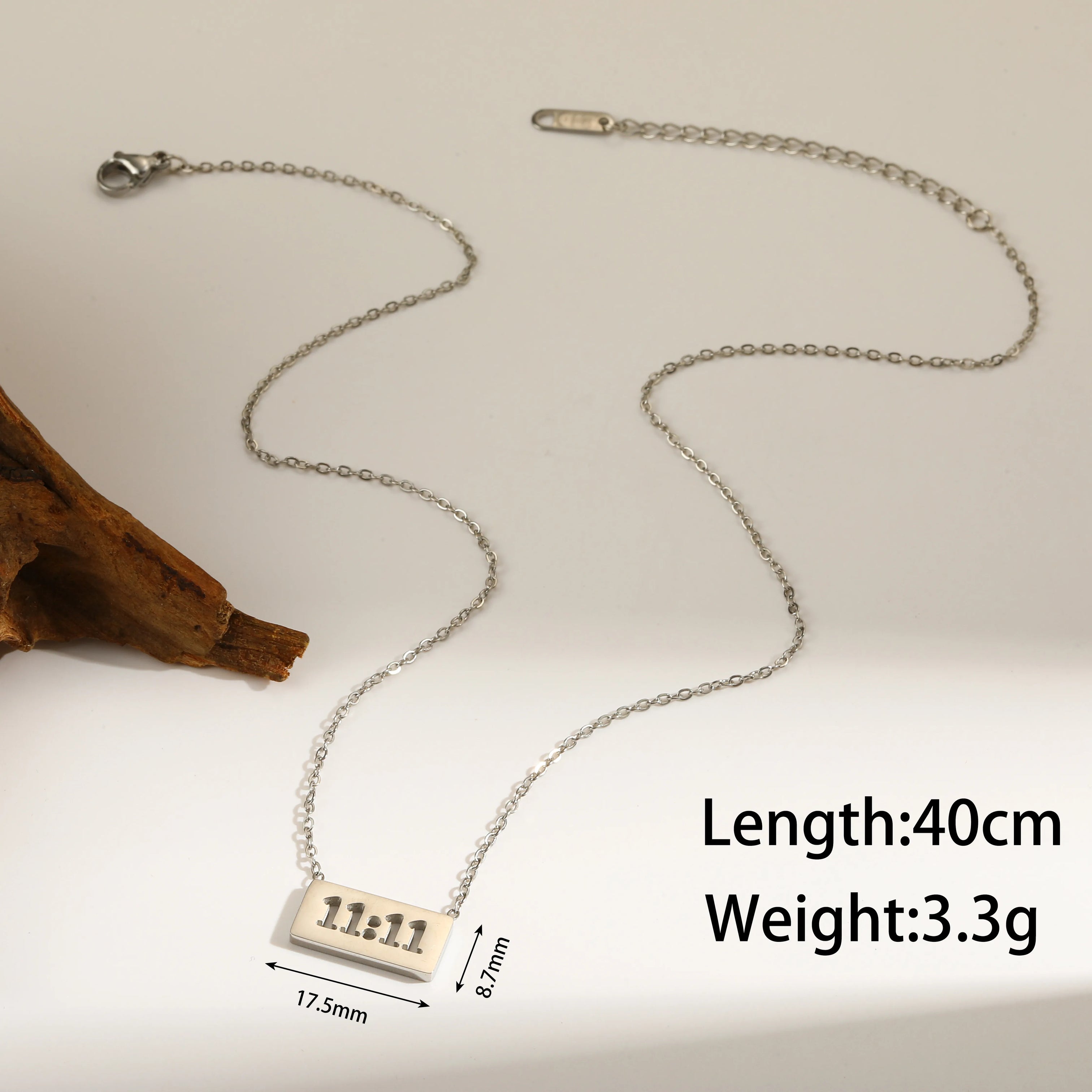 COLLAR 11 11 CALADO SILVER