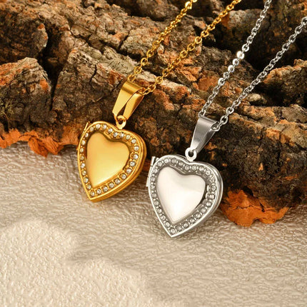 COLLAR RELICARIO SHINY HEART SILVER