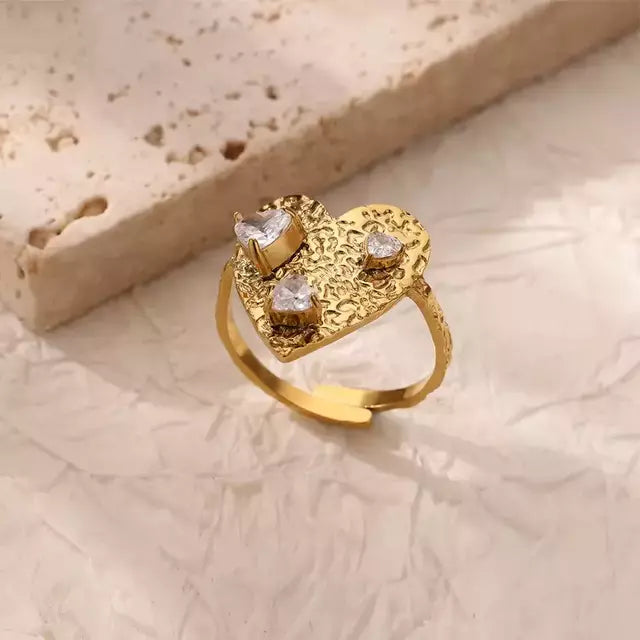 ANILLO CORAZON TRIPLE CUBIC