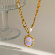 COLLAR MARIPOSA PEARL PURPLE