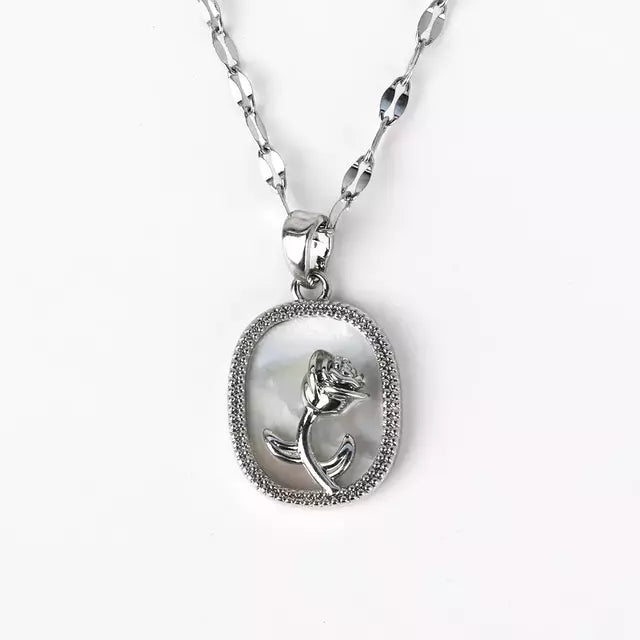 COLLAR ROSE NACAR SILVER